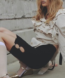 PRANK PROJECT | 【24SPRING PRE ORDER】サイドスリットサイクルニットパンツ / Side Slit Cycle Knit Pants(レギンス/スパッツ)