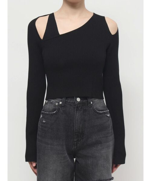 EMODA(エモダ)の「レイヤードストラップスキンニット(ニット/セーター・レディース・ホワイト/ブラック/グレー/ライム・FREE)」の15枚目の写真