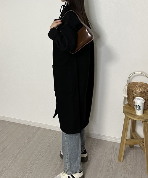 Silly(シリー)の「【Silly限定アイテム】ユニセックス オーバーサイズステンカラーコート(ステンカラーコート・レディース・ブラウン/ブラック・LARGE/X-LARGE)」の11枚目の写真