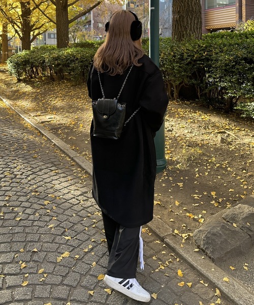 Silly(シリー)の「【Silly限定アイテム】ユニセックス オーバーサイズステンカラーコート(ステンカラーコート・レディース・ブラウン/ブラック・LARGE/X-LARGE)」の14枚目の写真
