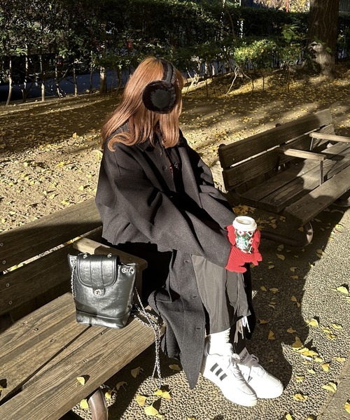 Silly(シリー)の「【Silly限定アイテム】ユニセックス オーバーサイズステンカラーコート(ステンカラーコート・レディース・ブラウン/ブラック・LARGE/X-LARGE)」の15枚目の写真