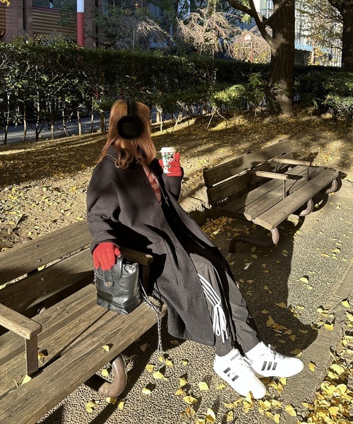 Silly(シリー)の「【Silly限定アイテム】ユニセックス オーバーサイズステンカラーコート(ステンカラーコート・レディース・ブラウン/ブラック・LARGE/X-LARGE)」の16枚目の写真