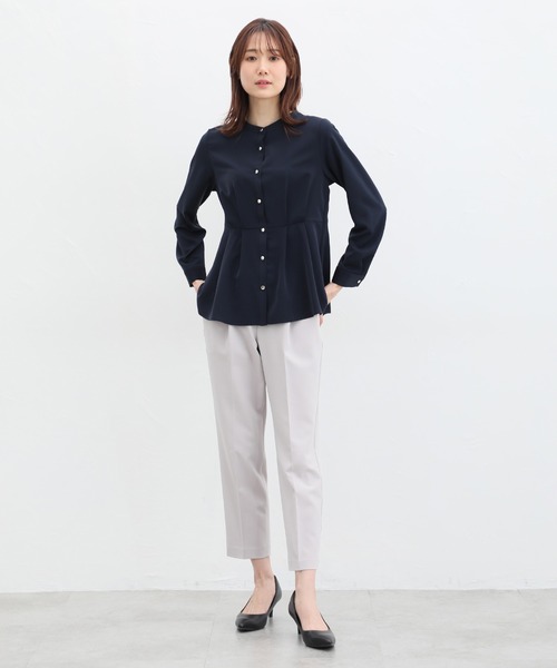 Honeys(ハニーズ)の「ウエストタックブラウス(シャツ/ブラウス・レディース・ブルー系その他/ネイビー/ホワイト/グレイッシュベージュ/ピンク系その他・M/S/3L/LL/L)」の8枚目の写真