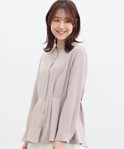 Honeys(ハニーズ)の「ウエストタックブラウス(シャツ/ブラウス・レディース・ブルー系その他/ネイビー/ホワイト/グレイッシュベージュ/ピンク系その他・M/S/3L/LL/L)」の11枚目の写真