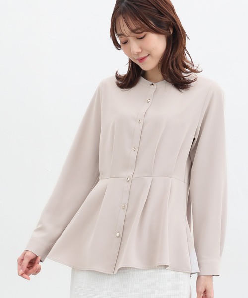 Honeys(ハニーズ)の「ウエストタックブラウス(シャツ/ブラウス・レディース・ブルー系その他/ネイビー/ホワイト/グレイッシュベージュ/ピンク系その他・M/S/3L/LL/L)」の17枚目の写真