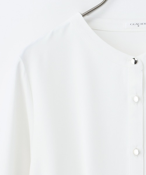 Honeys(ハニーズ)の「ウエストタックブラウス(シャツ/ブラウス・レディース・ブルー系その他/ネイビー/ホワイト/グレイッシュベージュ/ピンク系その他・M/S/3L/LL/L)」の19枚目の写真