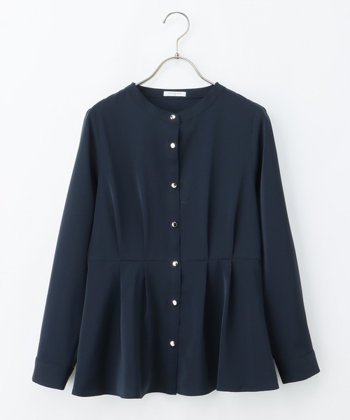 Honeys(ハニーズ)の「ウエストタックブラウス(シャツ/ブラウス・レディース・ブルー系その他/ネイビー/ホワイト/グレイッシュベージュ/ピンク系その他・M/S/3L/LL/L)」の20枚目の写真