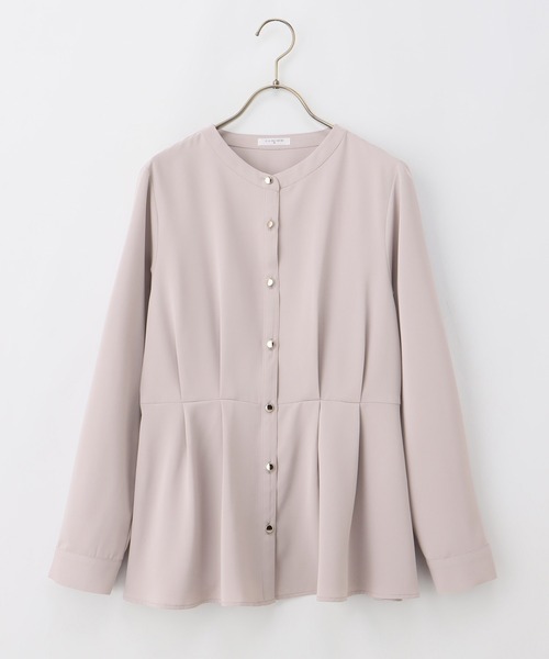 Honeys(ハニーズ)の「ウエストタックブラウス(シャツ/ブラウス・レディース・ブルー系その他/ネイビー/ホワイト/グレイッシュベージュ/ピンク系その他・M/S/3L/LL/L)」の22枚目の写真