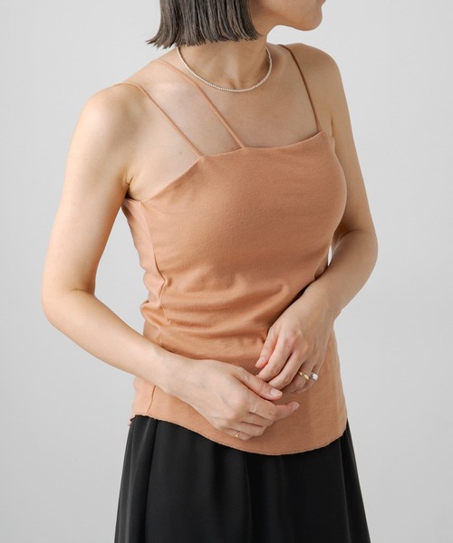 earthy（アーシー）の「【earthy_】カップ付3ストラップキャミソール（キャミソール・レディース・オフホワイト/ブラック/キャメル・MEDIUM/SMALL）」の15枚目の写真