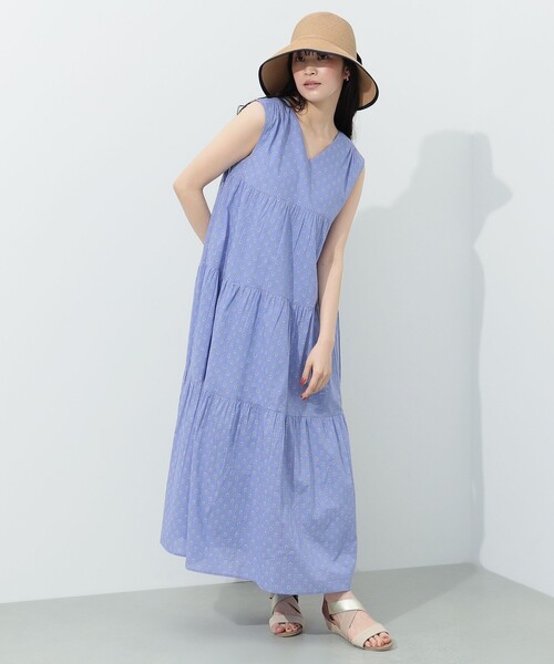 BEAMS HEART(ビームスハート)の「BEAMS HEART / ギャザー ティアード ワンピース(ワンピース・レディース・パープル/ネイビー/ホワイト系その他5・FREE)」の10枚目の写真