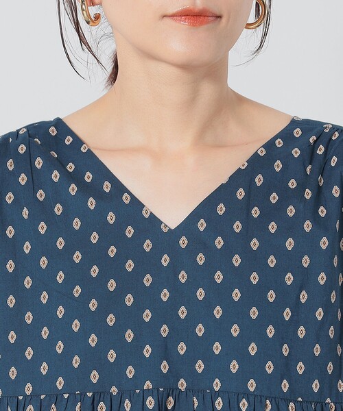 BEAMS HEART(ビームスハート)の「BEAMS HEART / ギャザー ティアード ワンピース(ワンピース・レディース・パープル/ネイビー/ホワイト系その他5・FREE)」の17枚目の写真