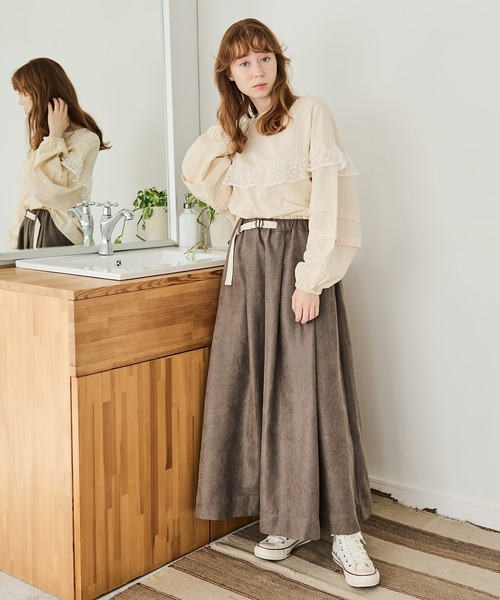 Crisp(クリスプ)の「サークルフリルレースブラウス(シャツ/ブラウス・レディース・ブルー/アイボリー・FREE)」の3枚目の写真