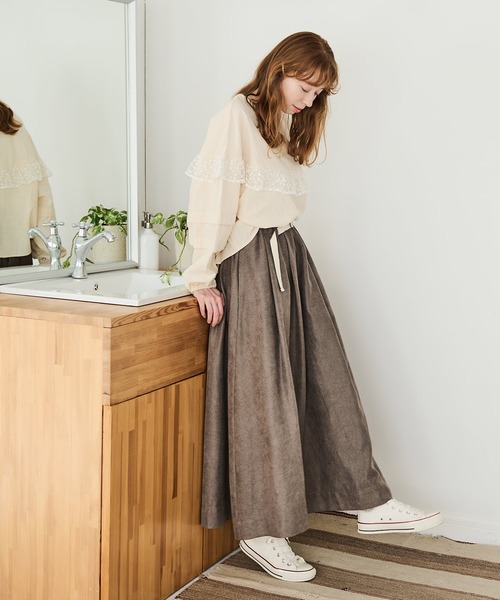 Crisp(クリスプ)の「サークルフリルレースブラウス(シャツ/ブラウス・レディース・ブルー/アイボリー・FREE)」の4枚目の写真