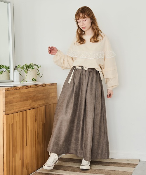 Crisp(クリスプ)の「サークルフリルレースブラウス(シャツ/ブラウス・レディース・ブルー/アイボリー・FREE)」の5枚目の写真