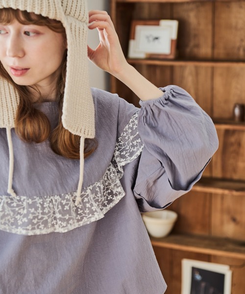 Crisp(クリスプ)の「サークルフリルレースブラウス(シャツ/ブラウス・レディース・ブルー/アイボリー・FREE)」の21枚目の写真