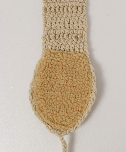 ALWAYS GOOD TIME（オルウェイズグッドタイム）の「ニット網み耳当て／イヤーマフ  ポンポン紐付き（イヤーマフ・レディース・ブラック/ベージュ/ダークオレンジ/グレー/レッド/アイボリー・FREE）」の7枚目の写真