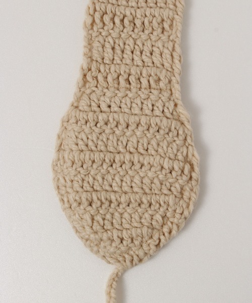 ALWAYS GOOD TIME（オルウェイズグッドタイム）の「ニット網み耳当て／イヤーマフ  ポンポン紐付き（イヤーマフ・レディース・ブラック/ベージュ/ダークオレンジ/グレー/レッド/アイボリー・FREE）」の11枚目の写真