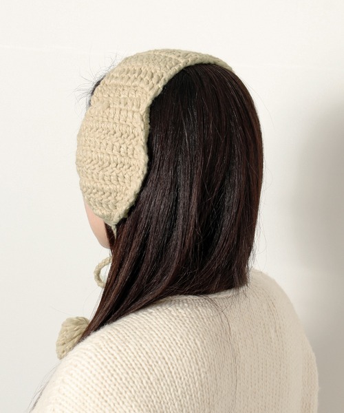 ハンドメイド☺︎コットン耳当て☺︎オリジナルカラー☺︎紐付き☺︎ナチュラル☺︎ボヘミアン ALWAYS GOOD TIME（オルウェイズグッドタイム）の「ニット網み耳当て