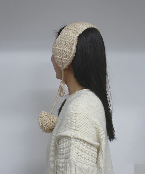 ハンドメイド☺︎コットン耳当て☺︎オリジナルカラー☺︎紐付き☺︎ナチュラル☺︎ボヘミアン ALWAYS GOOD TIME（オルウェイズグッドタイム）の「ニット網み耳当て