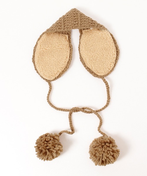 ALWAYS GOOD TIME（オルウェイズグッドタイム）の「ニット網み耳当て／イヤーマフ  ポンポン紐付き（イヤーマフ・レディース・ブラック/ベージュ/ダークオレンジ/グレー/レッド/アイボリー・FREE）」の21枚目の写真
