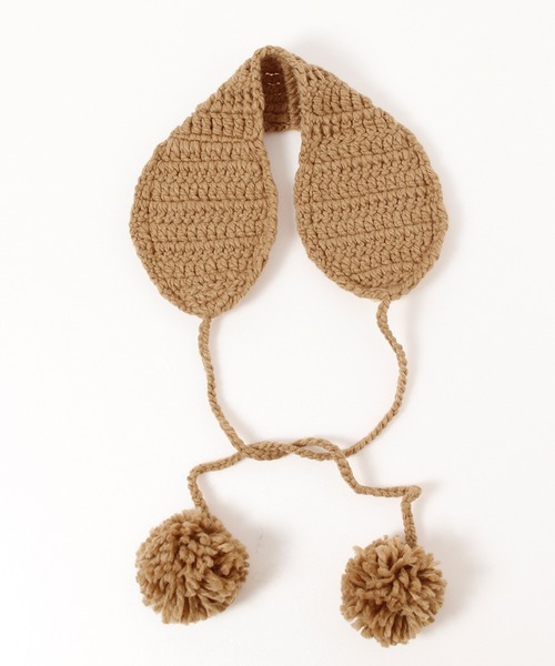 ALWAYS GOOD TIME（オルウェイズグッドタイム）の「ニット網み耳当て／イヤーマフ  ポンポン紐付き（イヤーマフ・レディース・ブラック/ベージュ/ダークオレンジ/グレー/レッド/アイボリー・FREE）」の22枚目の写真
