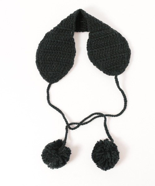 ALWAYS GOOD TIME（オルウェイズグッドタイム）の「ニット網み耳当て／イヤーマフ  ポンポン紐付き（イヤーマフ・レディース・ブラック/ベージュ/ダークオレンジ/グレー/レッド/アイボリー・FREE）」の17枚目の写真