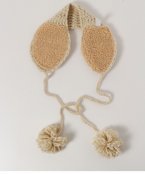 ALWAYS GOOD TIME（オルウェイズグッドタイム）の「ニット網み耳当て／イヤーマフ  ポンポン紐付き（イヤーマフ・レディース・ブラック/ベージュ/ダークオレンジ/グレー/レッド/アイボリー・FREE）」の16枚目の写真