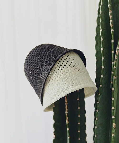 N.（N. Natural Beauty Basic）（エヌエヌナチュラルビューティーベーシック）の「◆透かし編みバケットハット（ハット・レディース・アイボリー/ブラック・ﾌﾘ-）」の9枚目の写真