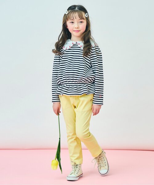 apres les cours（アプレレクール）の「チューリップポケットきゅんパンツ（その他パンツ・キッズ・アイボリー/ベージュ/インディゴブルー/ピンク/イエロー/グリーン・120/110/80/100/140/130/90）」の10枚目の写真