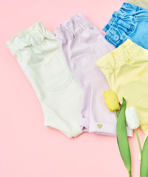 apres les cours（アプレレクール）の「チューリップポケットきゅんパンツ（その他パンツ・キッズ・アイボリー/ベージュ/インディゴブルー/ピンク/イエロー/グリーン・120/110/80/100/140/130/90）」の15枚目の写真