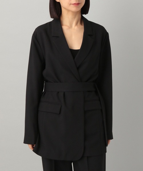 A part by（アパートバイ）の「【セットアップ対応】リネンライクジャケット（テーラードジャケット・レディース・チャコールグレー/ブラック/ライトベージュ・FREE）」の9枚目の写真