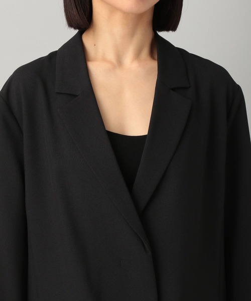 【Apart by】未使用タグ付き Wライクテーラードジャケット　ブラック　S セール】【セットアップ対応】リネンライクジャケット