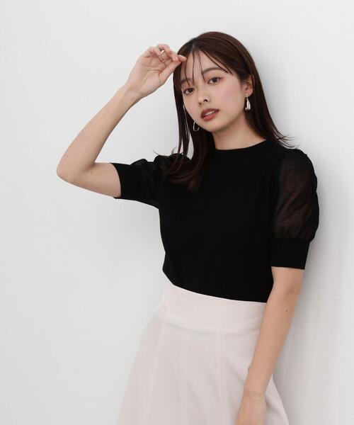 PROPORTION BODY DRESSING（プロポーションボディドレッシング）の「＜Ｅ＞パフスリーブ総針ニット / 1214175302（ニット/セーター・レディース・イエロー/ホワイト系その他/ピンク/ブラック・FREE）」の2枚目の写真