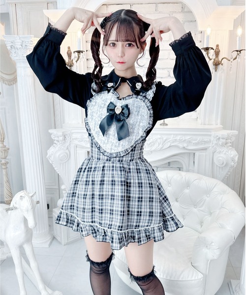 希望 ２００３年 エプロン付きハート釦スカート ハートエプロンジャンスカ（スカート）｜MA*RS（アメーバーマーズ）の