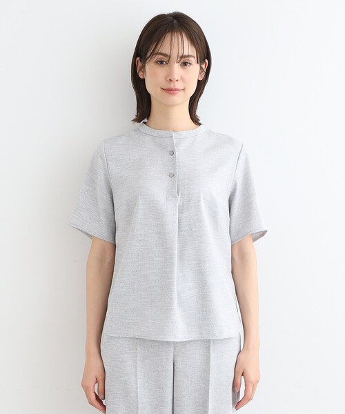 INDIVI（インディヴィ）の「◆【洗える／UVケア／接触冷感／SETUP可能】麻調バンドカラーブラウス（シャツ/ブラウス・レディース・ナチュラル/ネイビー/ライトグレー系3・03/05/07/12/13/15 /17/19/34/38）」の18枚目の写真