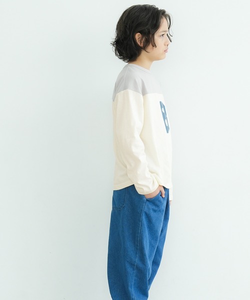 coca(coca)(コカ)の「キッズ 切替ナンバリングコットンロンT(Tシャツ/カットソー・キッズ・ライトグレー/チャコール・110/140/130/120)」の8枚目の写真