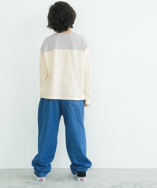 coca(coca)(コカ)の「キッズ 切替ナンバリングコットンロンT(Tシャツ/カットソー・キッズ・ライトグレー/チャコール・110/140/130/120)」の9枚目の写真