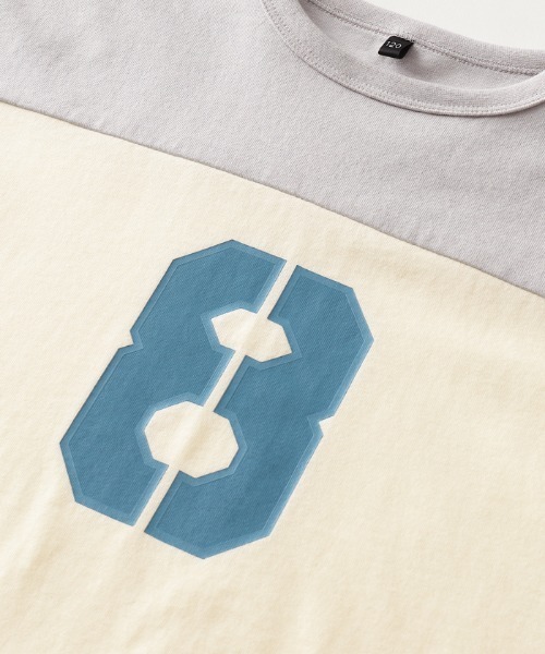 coca(coca)(コカ)の「キッズ 切替ナンバリングコットンロンT(Tシャツ/カットソー・キッズ・ライトグレー/チャコール・110/140/130/120)」の3枚目の写真