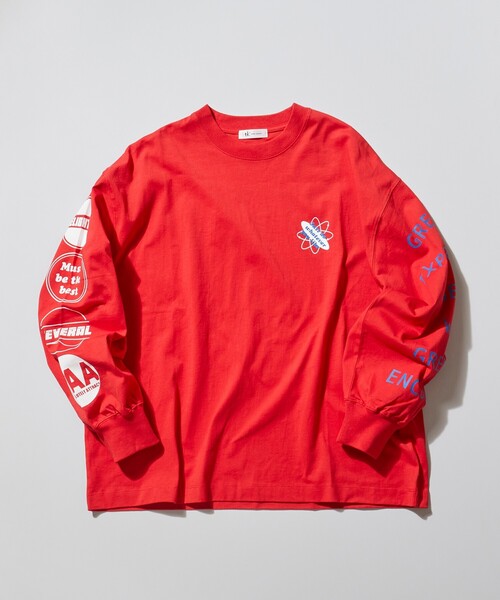 tk.TAKEO KIKUCHI(ティーケータケオキクチ)の「◆レタードビッグロンT(Tシャツ/カットソー・メンズ・ブルー/ワインレッド/ホワイト・02/03)」の1枚目の写真