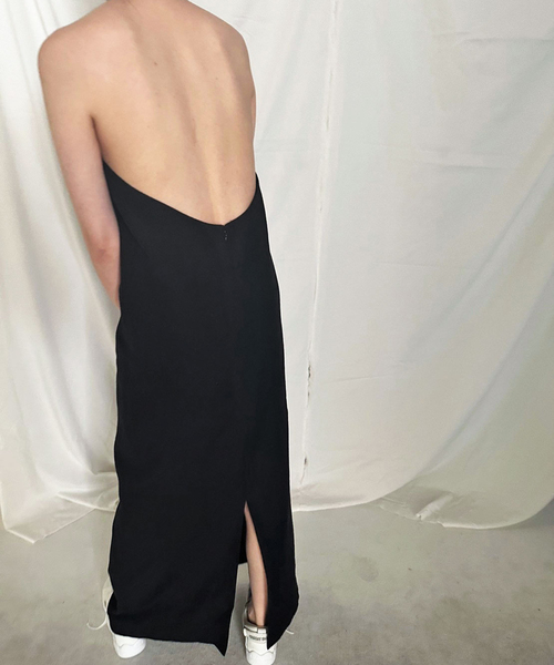 EDIT. FOR LULU（エディットフォールル）の「フレンチリネンMIXホルターネック ドレス（ワンピース・レディース・ブラック・34/36）」の11枚目の写真