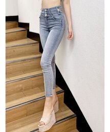 GYDA | ミドルウエスト BACK SKIMPYスキニーデニムパンツ(デニムパンツ)