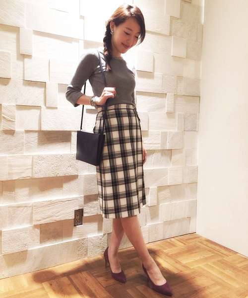 Jewel Changes（ジュエルチェンジズ）の「☆JOC PE/R チェック 巻きスカート（スカート・レディース・オフホワイト/ネイビー・38/36）」の13枚目の写真