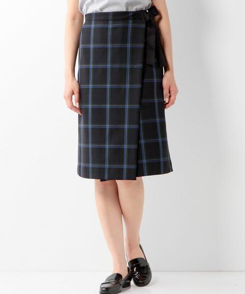 Jewel Changes（ジュエルチェンジズ）の「☆JOC PE/R チェック 巻きスカート（スカート・レディース・オフホワイト/ネイビー・38/36）」の16枚目の写真