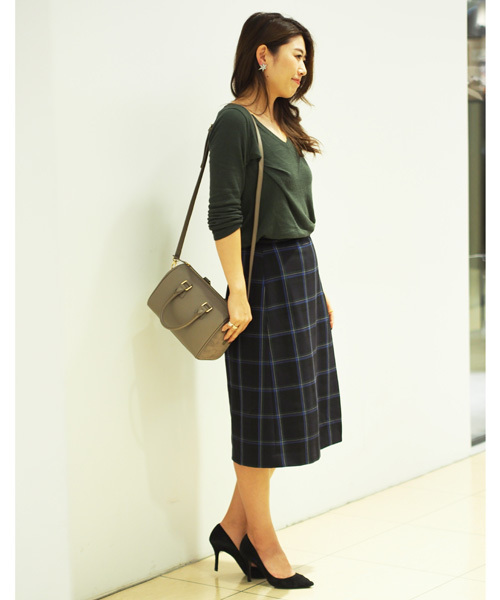 Jewel Changes（ジュエルチェンジズ）の「☆JOC PE/R チェック 巻きスカート（スカート・レディース・オフホワイト/ネイビー・38/36）」の17枚目の写真