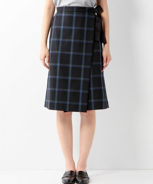 Jewel Changes（ジュエルチェンジズ）の「☆JOC PE/R チェック 巻きスカート（スカート・レディース・オフホワイト/ネイビー・38/36）」の8枚目の写真