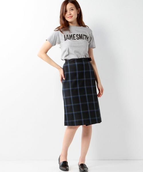 Jewel Changes（ジュエルチェンジズ）の「☆JOC PE/R チェック 巻きスカート（スカート・レディース・オフホワイト/ネイビー・38/36）」の10枚目の写真