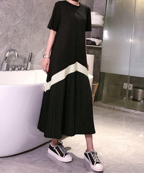 Miniministore(ミニミニストア)の「ロング ワンピース レディース Aライン半袖半袖(ワンピース・レディース・ブラック/ベージュ・FREE)」の20枚目の写真