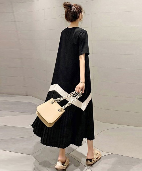 Miniministore(ミニミニストア)の「ロング ワンピース レディース Aライン半袖半袖(ワンピース・レディース・ブラック/ベージュ・FREE)」の21枚目の写真
