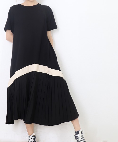 Miniministore(ミニミニストア)の「ロング ワンピース レディース Aライン半袖半袖(ワンピース・レディース・ブラック/ベージュ・FREE)」の6枚目の写真