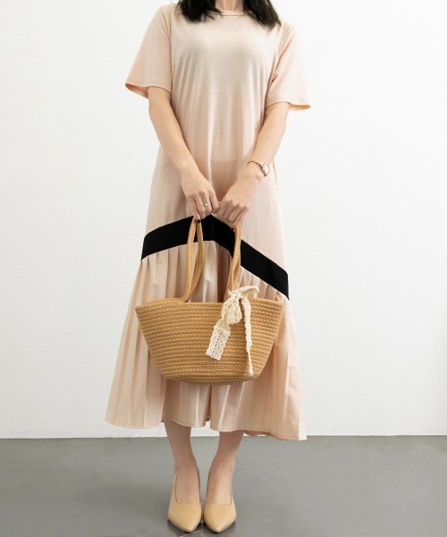 Miniministore(ミニミニストア)の「ロング ワンピース レディース Aライン半袖半袖(ワンピース・レディース・ブラック/ベージュ・FREE)」の9枚目の写真